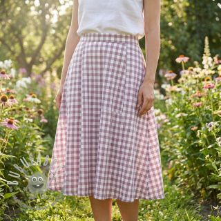 Tessuto di cotone Check mauve