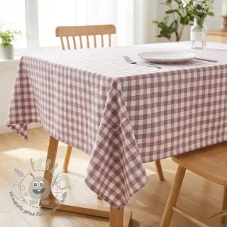Tessuto di cotone Check mauve