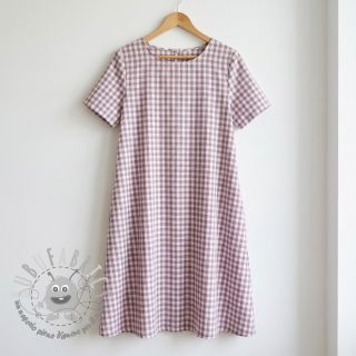 Tessuto di cotone Check mauve