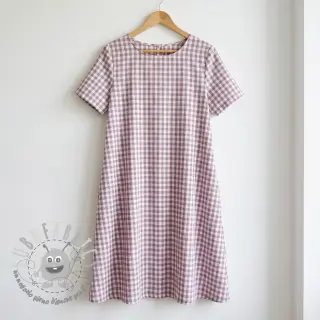 Tessuto di cotone Check mauve