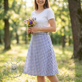 Tessuto di cotone Check lavender