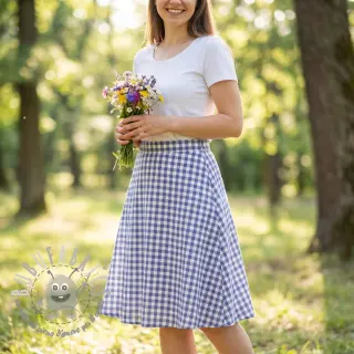 Tessuto di cotone Check lavender