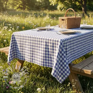 Tessuto di cotone Check lavender