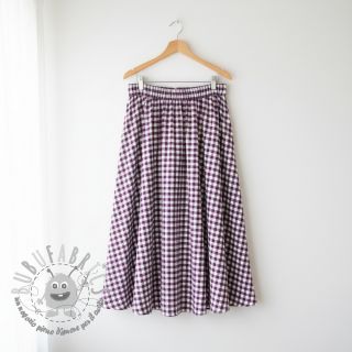 Tessuto di cotone Check aubergine
