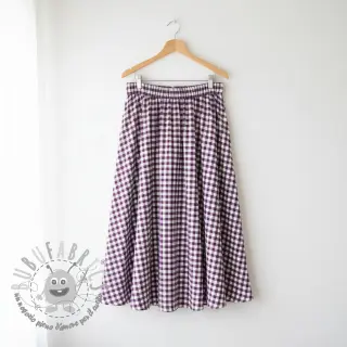 Tessuto di cotone Check aubergine