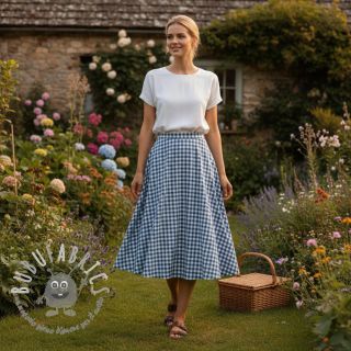 Tessuto di cotone Check blue