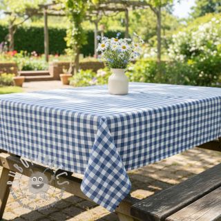 Tessuto di cotone Check blue