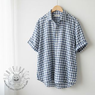 Tessuto di cotone Check blue