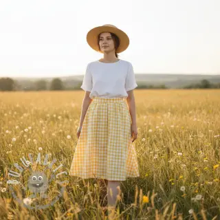 Tessuto di cotone Check yellow