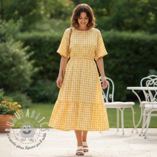 Tessuto di cotone Check yellow