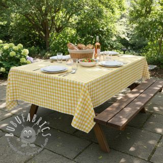 Tessuto di cotone Check yellow