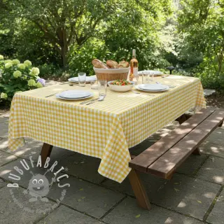 Tessuto di cotone Check yellow