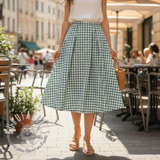 Tessuto di cotone Check teal