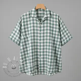 Tessuto di cotone Check teal