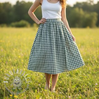 Tessuto di cotone Check dark green