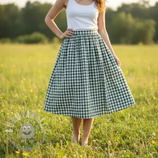 Tessuto di cotone Check dark green
