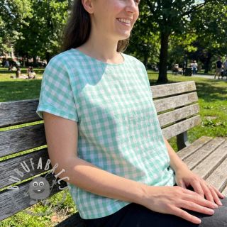 Tessuto di cotone Check mint