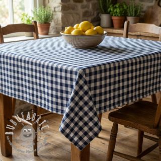 Tessuto di cotone Check navy