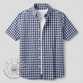 Tessuto di cotone Check navy