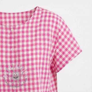 Tessuto di cotone Check fuchsia