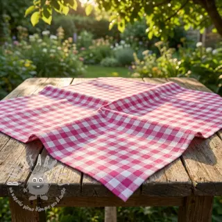 Tessuto di cotone Check fuchsia