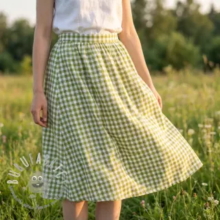 Tessuto di cotone Check old lime