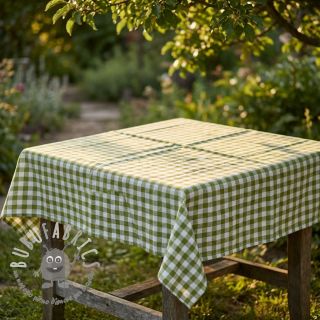 Tessuto di cotone Check old lime