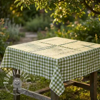 Tessuto di cotone Check old lime