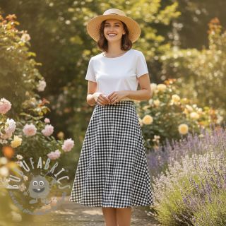 Tessuto di cotone Check black