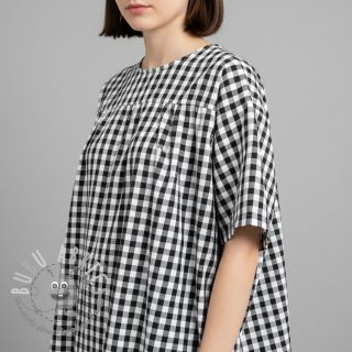 Tessuto di cotone Check black