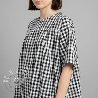 Tessuto di cotone Check black