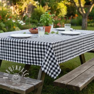 Tessuto di cotone Check black