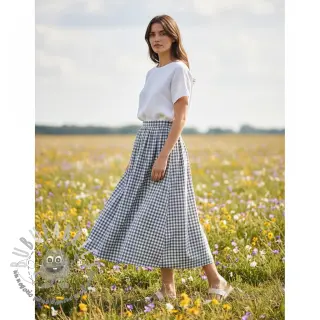 Tessuto di cotone Check grey