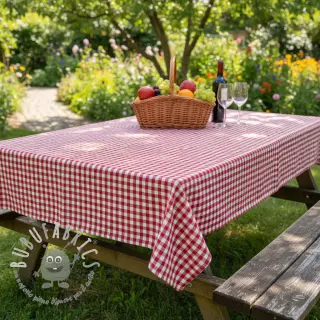 Tessuto di cotone Check red