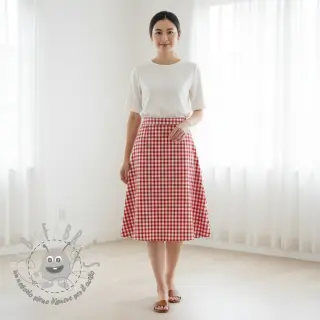 Tessuto di cotone Check red