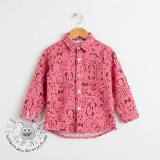 Tessuto di cotone FLANNEL Dogs pink