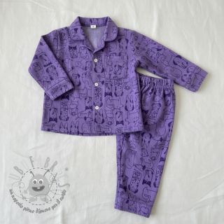 Tessuto di cotone FLANNEL Dogs purple