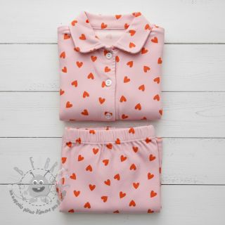 Tessuto di cotone FLANNEL Hearts pink