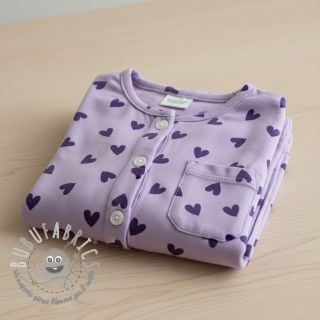 Tessuto di cotone FLANNEL Hearts lavender