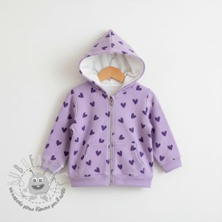 Tessuto di cotone FLANNEL Hearts lavender
