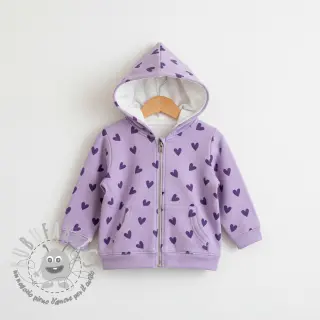 Tessuto di cotone FLANNEL Hearts lavender