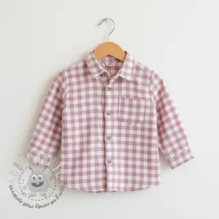 Tessuto di cotone FLANNEL Check light pink