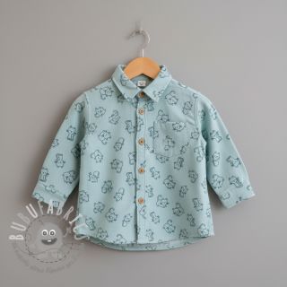 Tessuto di cotone FLANNEL Cats mint