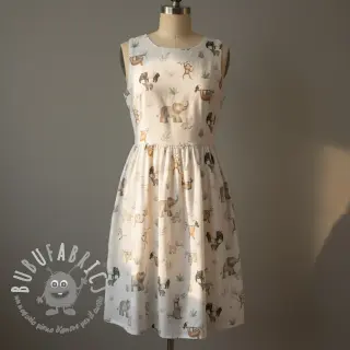 Tessuto di cotone Safari off white digital print