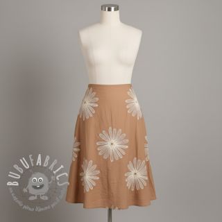 Tessuto di cotone EMBROIDERY Flowie cinnamon