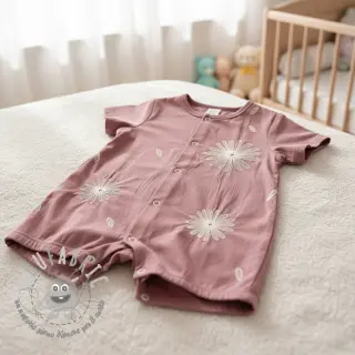 Tessuto di cotone EMBROIDERY Flowie mauve