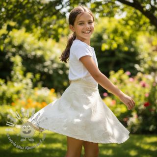 Tessuto di cotone con lino JACQUARD Flowers natural