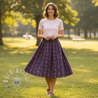 Tessuto di cotone Motif stripe navy digital print