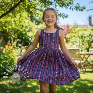 Tessuto di cotone Motif stripe navy digital print