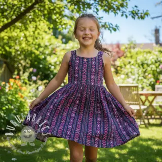 Tessuto di cotone Motif stripe navy digital print